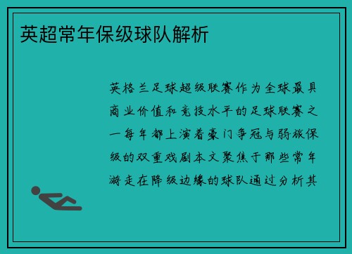英超常年保级球队解析